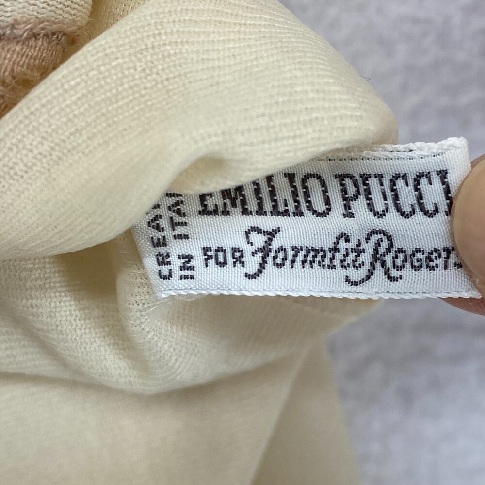 EMILIO PUCCI FORMFIT ROGERS Nightgown S 10-12 Lace Trim Long Sleeve Ivory VTG - Picture 8 of 12